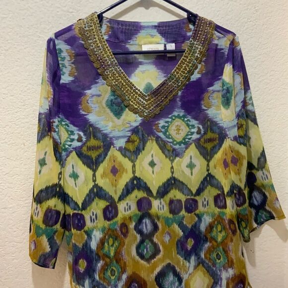 Women’s Chico’s bundle of 4 tops multicolor size 1 - Picture 9 of 16